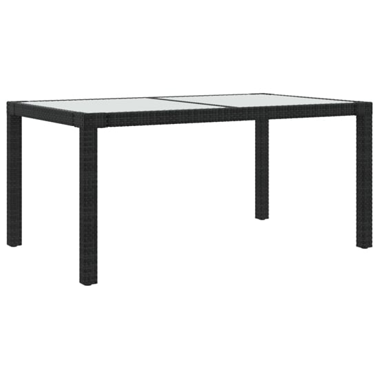 Product photograph of Bexter Glass Top Garden Dining Table Rectangular In Black White from Furniture in Fashion