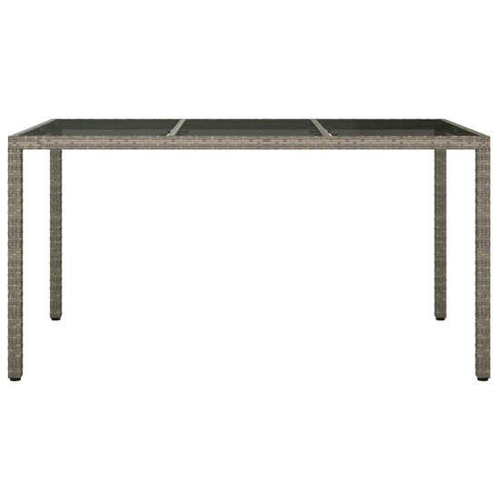 Bexter Glass Top Garden Dining Table Rectangular In Grey