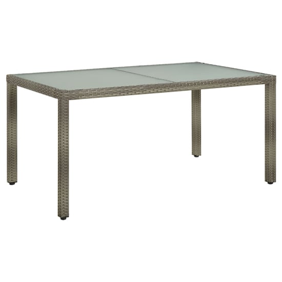 Product photograph of Bexter Glass Top Garden Dining Table Rectangular In Grey White from Furniture in Fashion