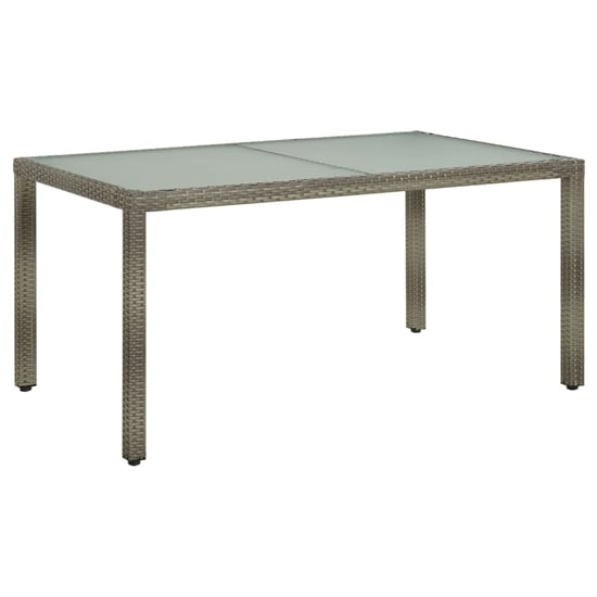 Read more about Bexter glass top garden dining table rectangular in grey white