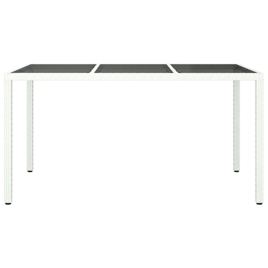 Bexter Glass Top Garden Dining Table Rectangular In White