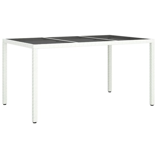 Product photograph of Bexter Glass Top Garden Dining Table Rectangular In White from Furniture in Fashion