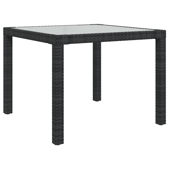 Bexter Glass Top Garden Dining Table Square In Black And White