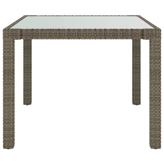 Bexter Glass Top Garden Dining Table Square In Grey And White