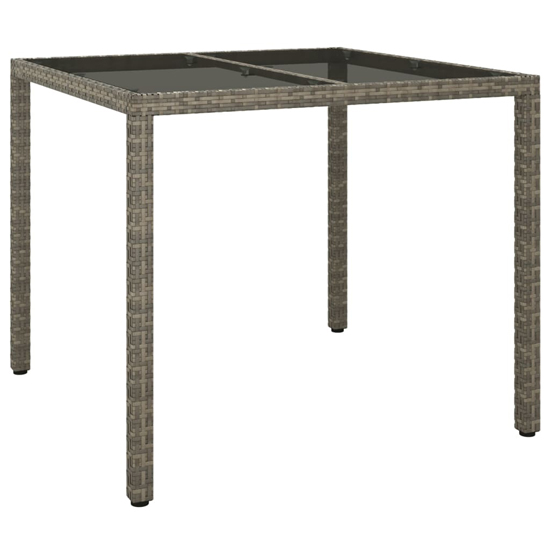 Bexter Glass Top Garden Dining Table Square In Grey