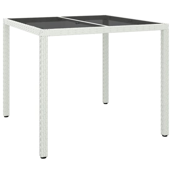 Bexter Glass Top Garden Dining Table Square In White