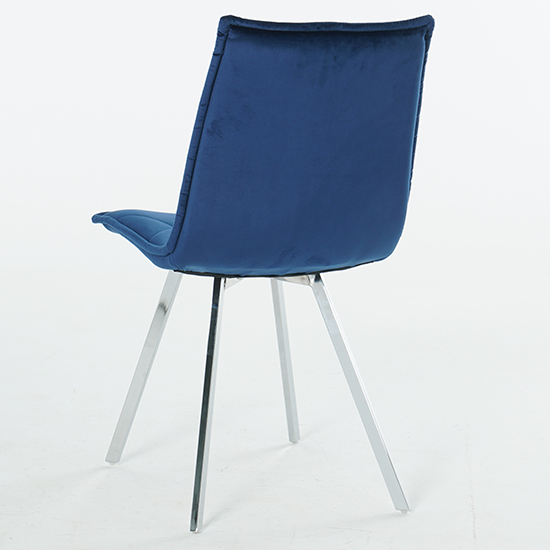Beyya Set Of 4 Velvet Fabric Dining Chairs In Blue_5