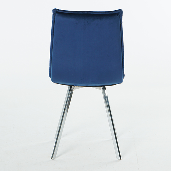 Beyya Set Of 4 Velvet Fabric Dining Chairs In Blue_6
