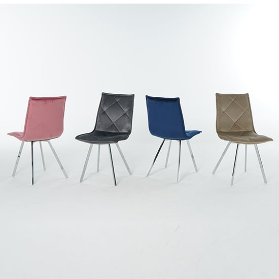 Beyya Set Of 4 Velvet Fabric Dining Chairs In Blue_8