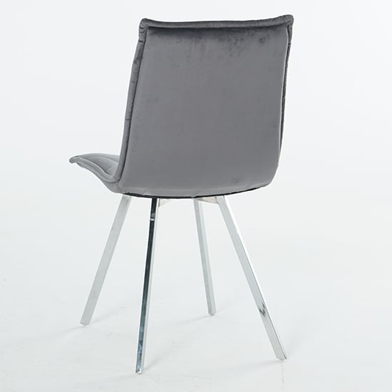Beyya Set Of 4 Velvet Fabric Dining Chairs In Dark Grey_5
