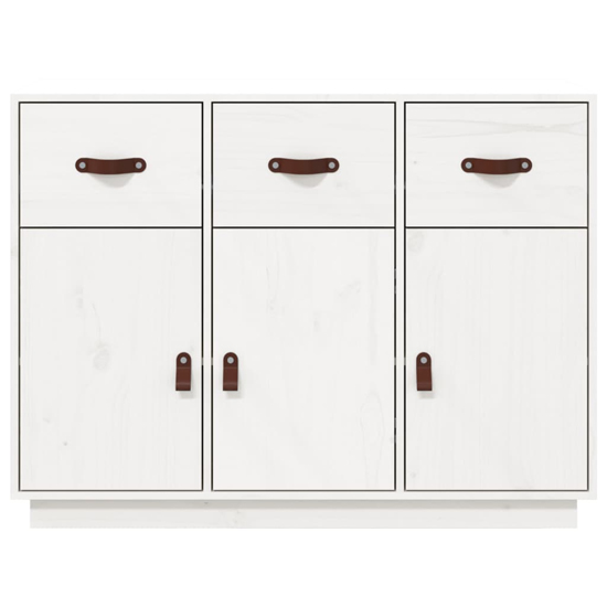 Beyza Pinewood Sideboard With 3 Doors 3 Drawers In White