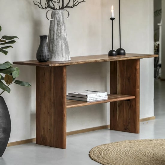 Product photograph of Beziers Acacia Wood Console Table In Natural from Furniture in Fashion