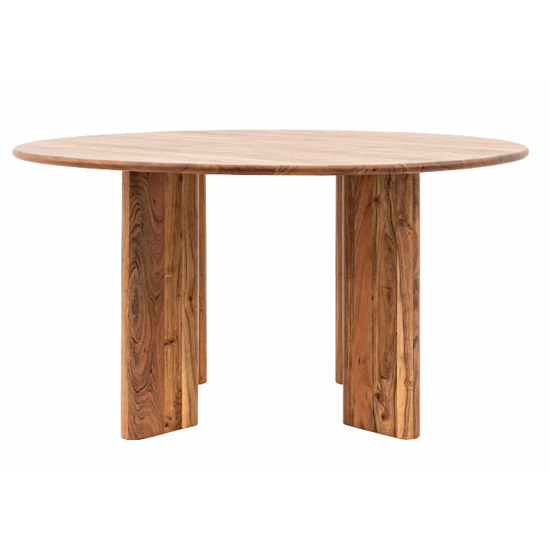 Beziers Wooden Round Dining Table In Natural