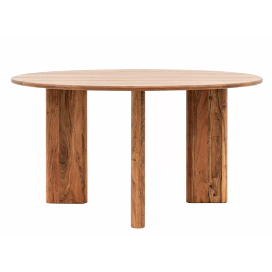 Beziers Wooden Round Dining Table In Natural