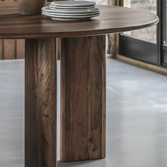 Beziers Wooden Round Dining Table In Natural