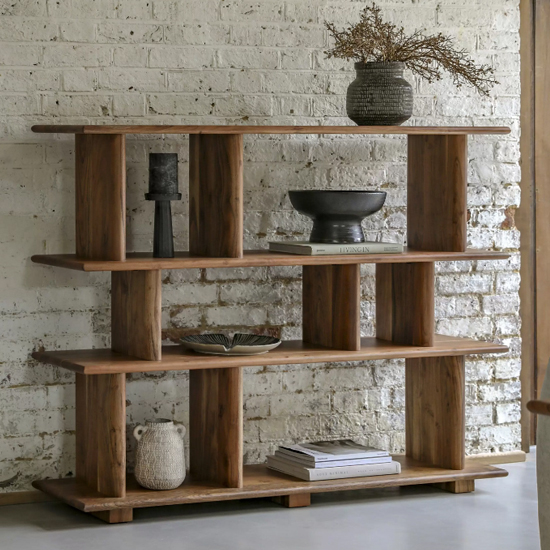 Read more about Beziers wooden open display shelving unit in natural