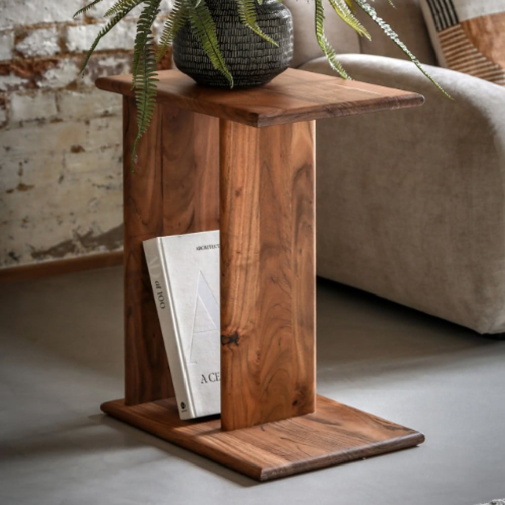 Beziers Wooden Side Table In Natural