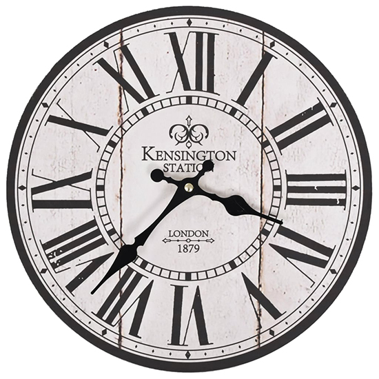 Biagio Wooden Vintage London Design Wall Clock In Multicolour