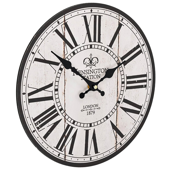 Biagio Wooden Vintage London Design Wall Clock In Multicolour