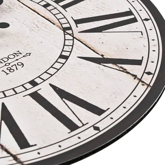 Biagio Wooden Vintage London Design Wall Clock In Multicolour