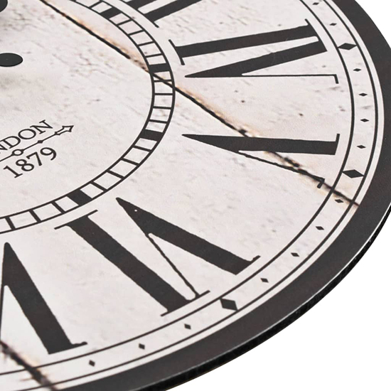 Biagio Wooden Vintage London Design Wall Clock In Multicolour