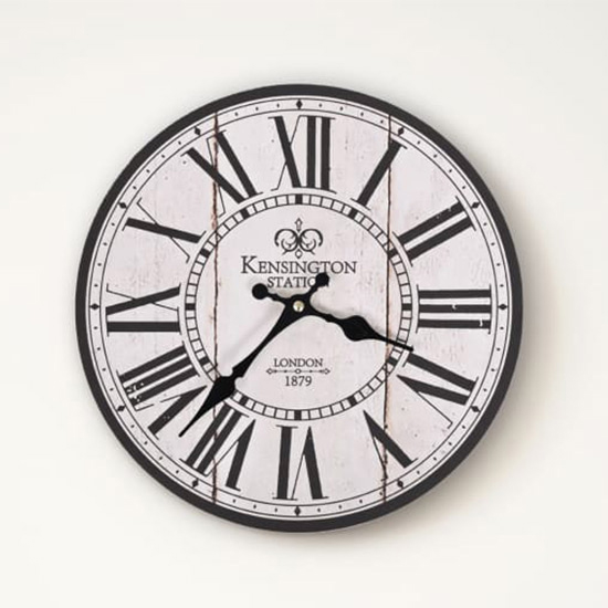Biagio Wooden Vintage London Design Wall Clock In Multicolour
