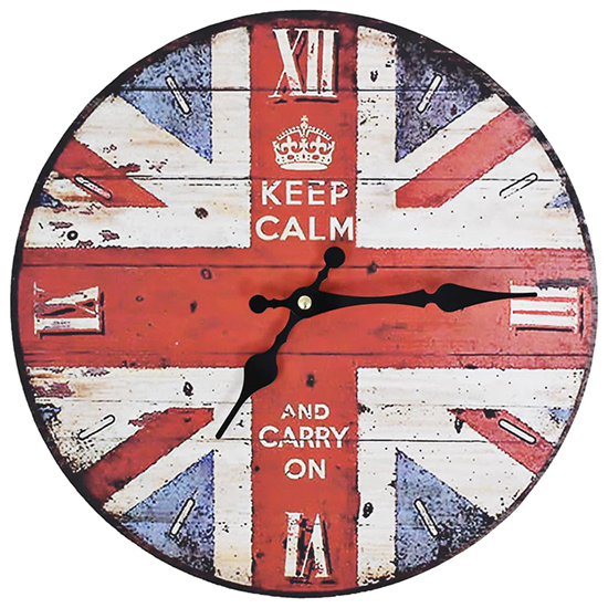 Biagio Wooden Vintage UK Design Wall Clock In Multicolour