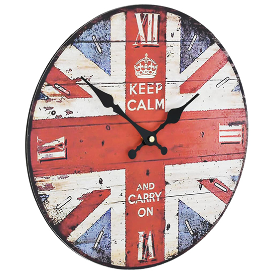 Biagio Wooden Vintage UK Design Wall Clock In Multicolour