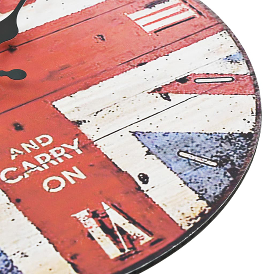Biagio Wooden Vintage UK Design Wall Clock In Multicolour