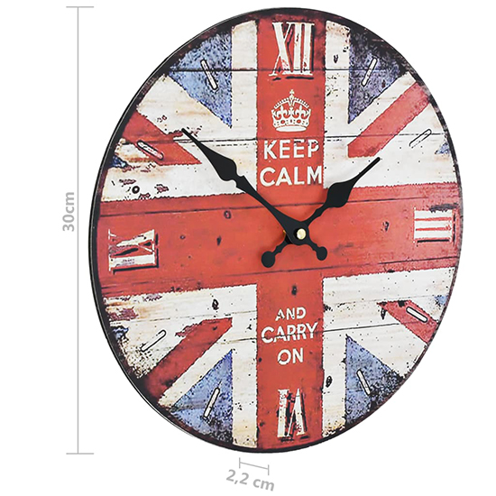 Biagio Wooden Vintage UK Design Wall Clock In Multicolour