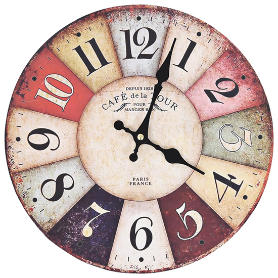 Biagio Wooden Vintage Wall Clock In Multicolour