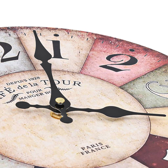 Biagio Wooden Vintage Wall Clock In Multicolour
