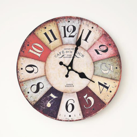 Biagio Wooden Vintage Wall Clock In Multicolour