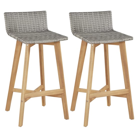Product photograph of Bianca Brown And Grey Bar Chairs In A Pair from Furniture in Fashion