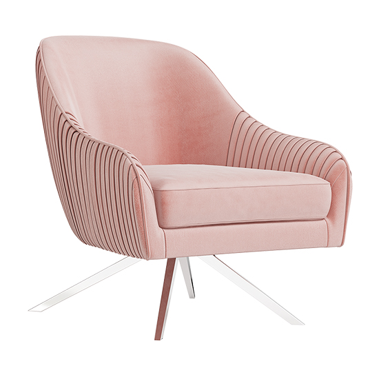 Bagshot Velvet Fabric Swivel Lounge Chair In Pink Furniture in Fashion