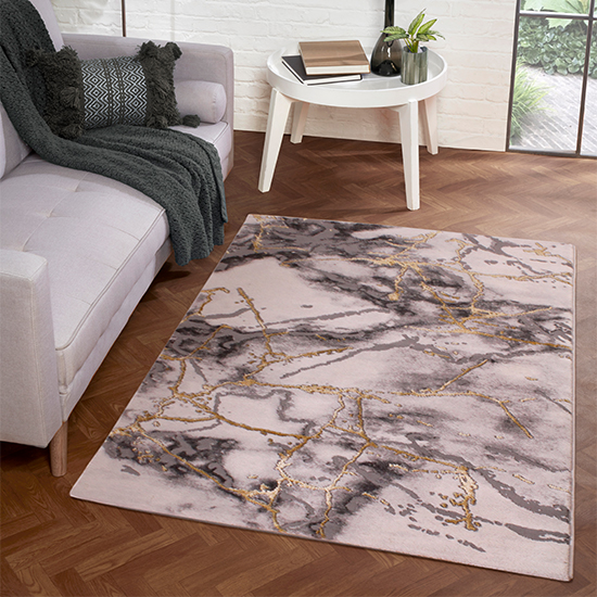 Read more about Bianco 185ka 120x170cm luxury rug in cream and gold