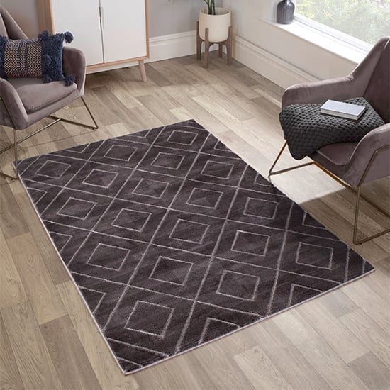 Read more about Bianco 196qa 160x225cm luxury rug in dark grey and grey