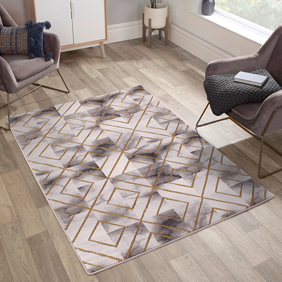 Read more about Bianco 196sa 120x170cm luxury rug in cream and gold