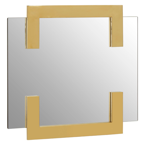 Bibha Rectangular Wall Bedroom Mirror In Gold Frame Furniture in Fashion