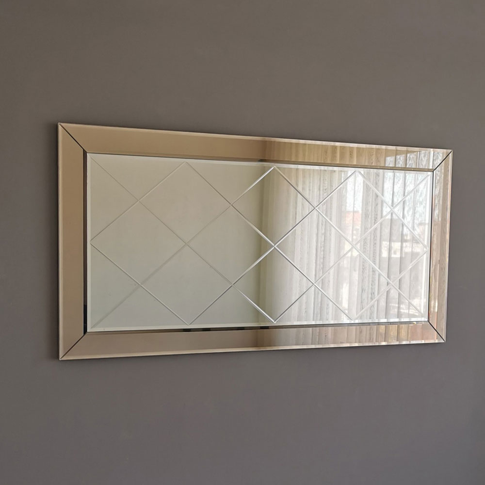 Bicdale Glass Wall Mirror with Silver MDF Frame