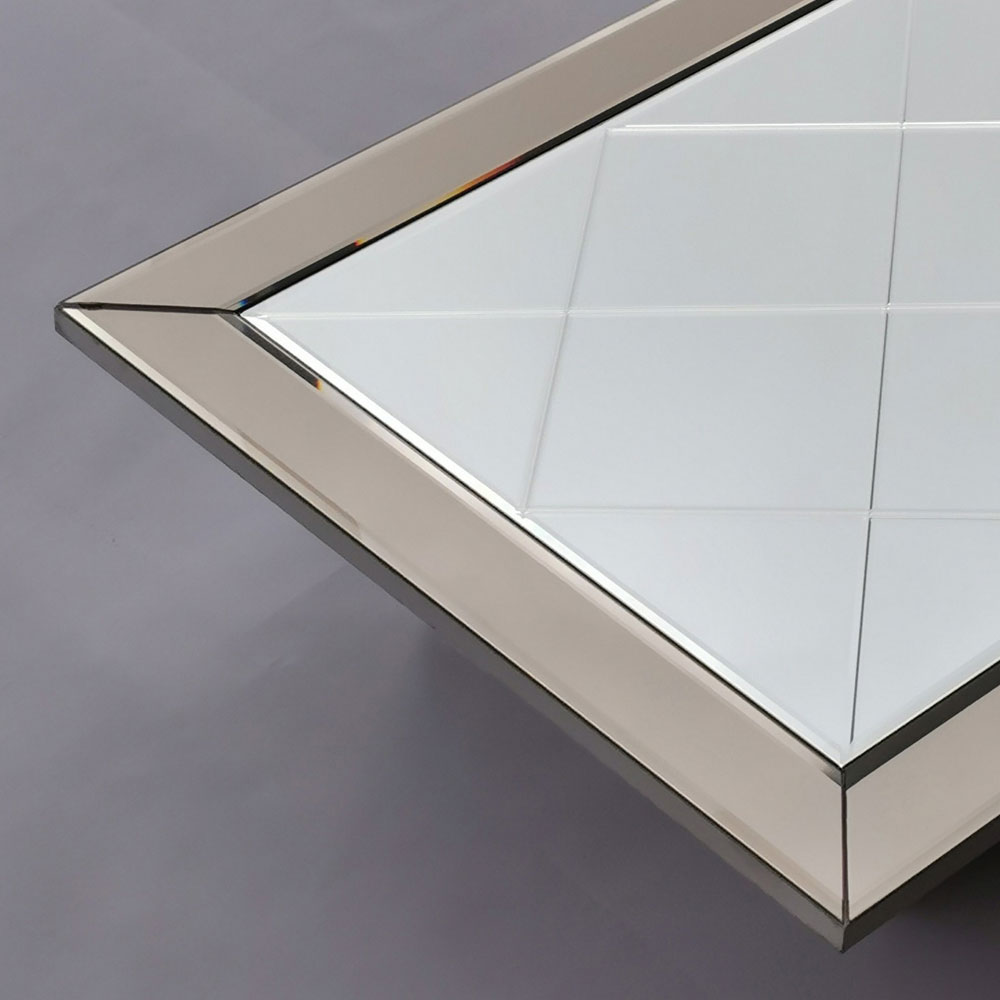 Bicdale Glass Wall Mirror with Silver MDF Frame