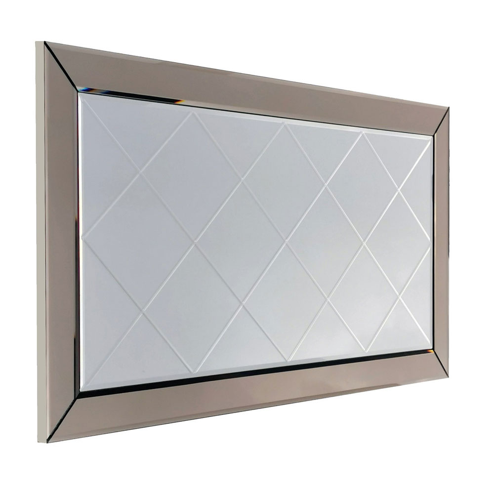 Bicdale Glass Wall Mirror with Silver MDF Frame