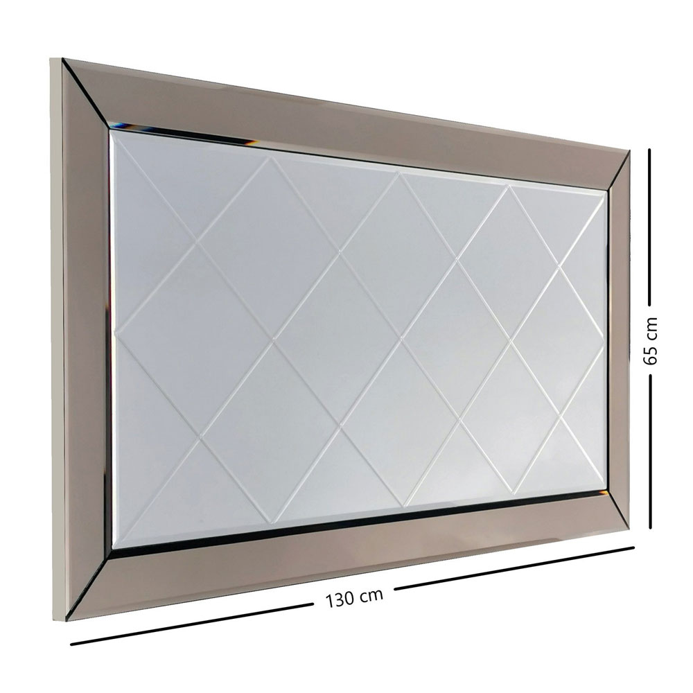 Bicdale Glass Wall Mirror with Silver MDF Frame
