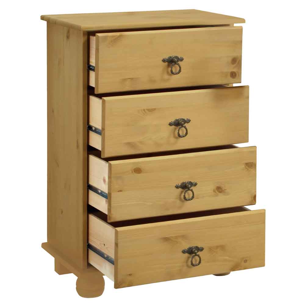 Bickley Wooden Chest Of 4 Drawers in Natural