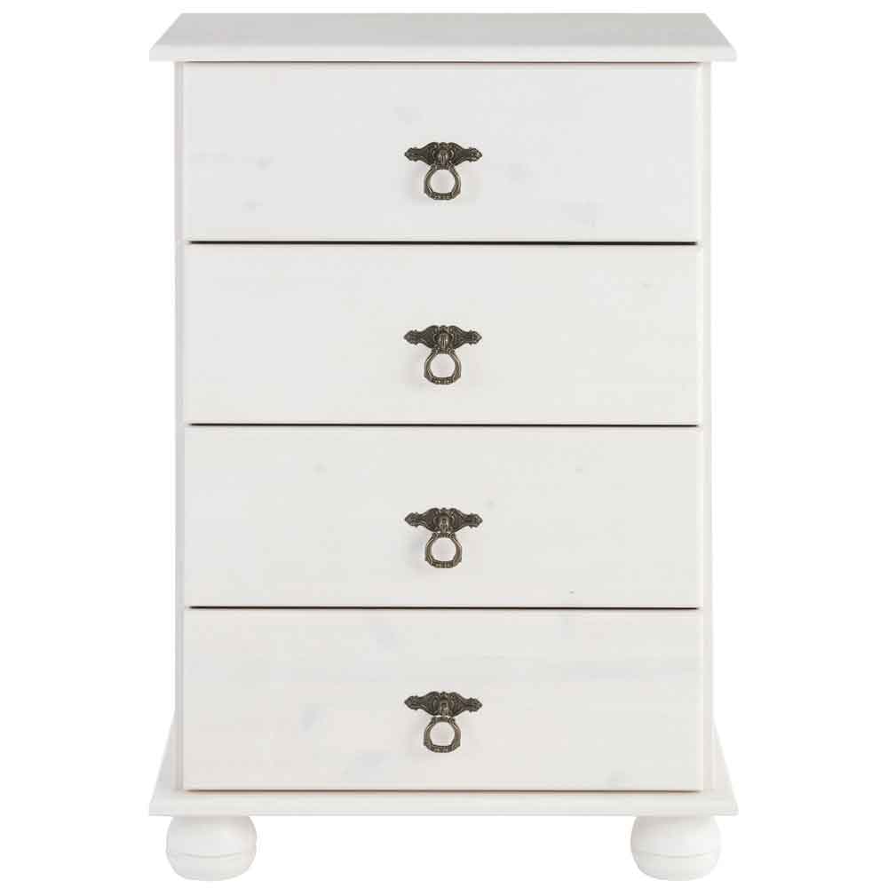 Bickley Wooden Chest Of 4 Drawers in White