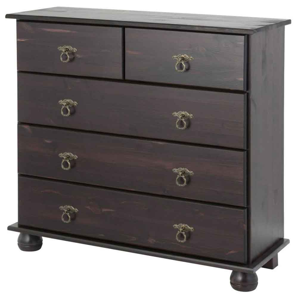 Bickley Wooden Chest Of 5 Drawers in Brown