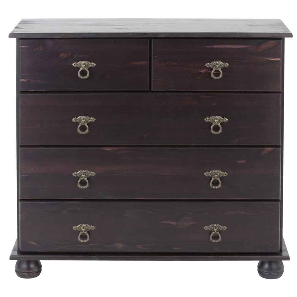 Bickley Wooden Chest Of 5 Drawers in Brown