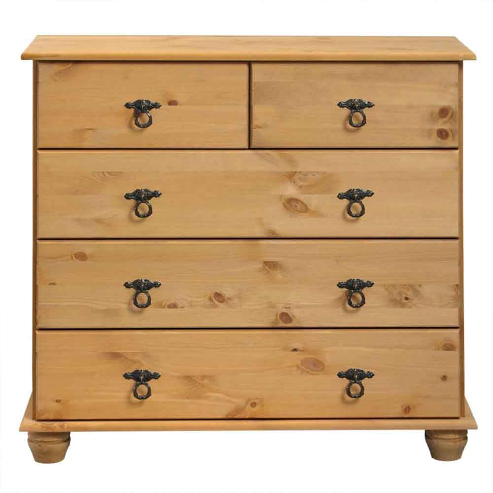 Bickley Wooden Chest Of 5 Drawers in Natural