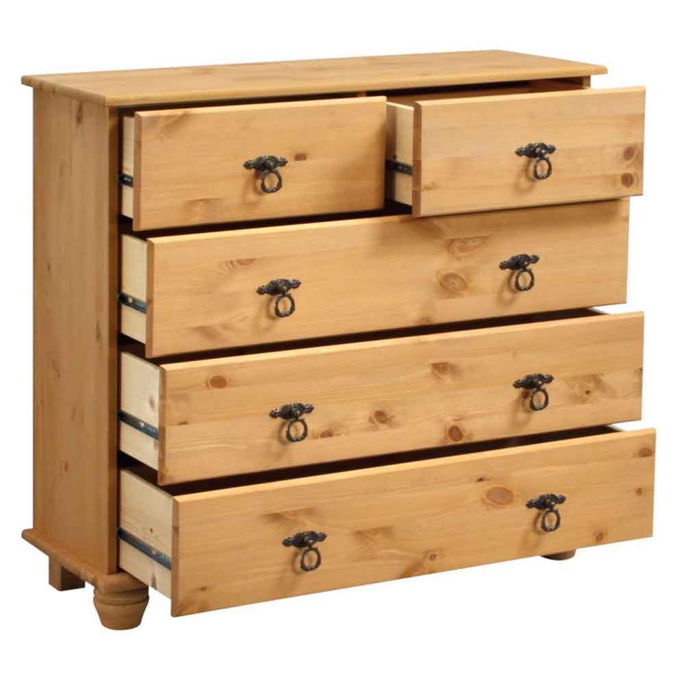Bickley Wooden Chest Of 5 Drawers in Natural