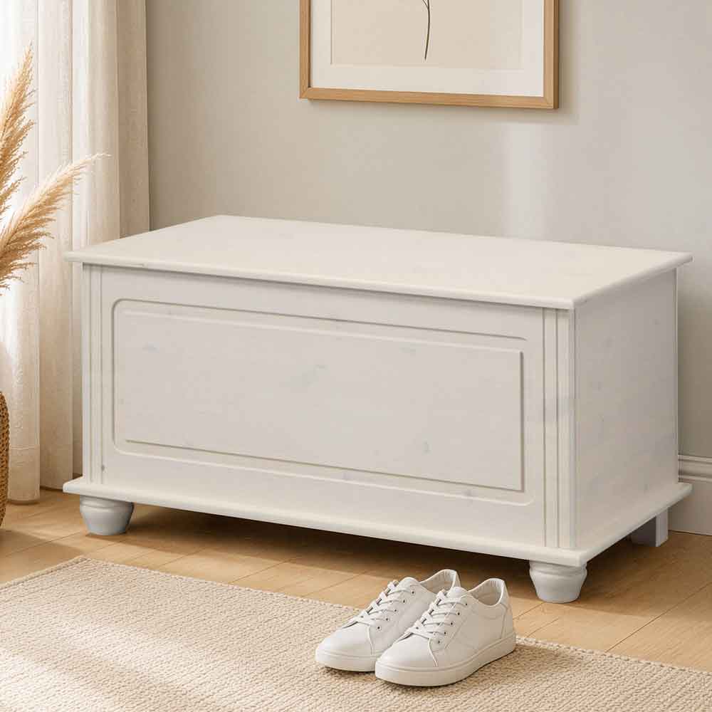 Bickley Wooden Hallway Storage Bench in White